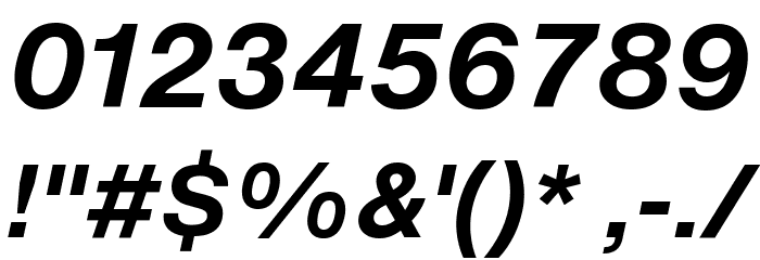 HelveticaNowText-BoldItalic Font OTHER CHARS
