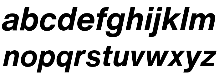 HelveticaNowText-BoldItalic Font LOWERCASE
