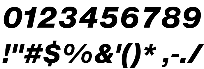 HelveticaNowText-ExtBdIta Font OTHER CHARS