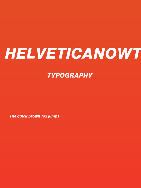 HelveticaNowText-ExtBdIta Poster