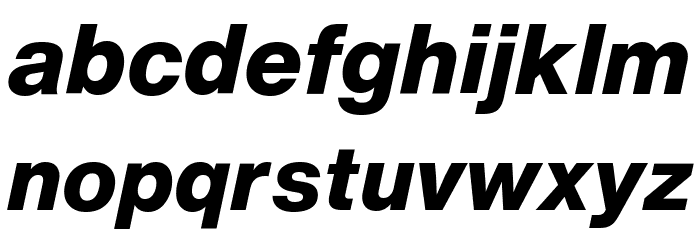 HelveticaNowText-ExtBdIta Font LOWERCASE