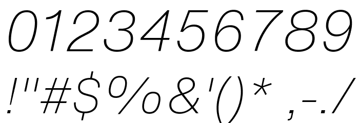 HelveticaNowText-ExtLtIta Font OTHER CHARS