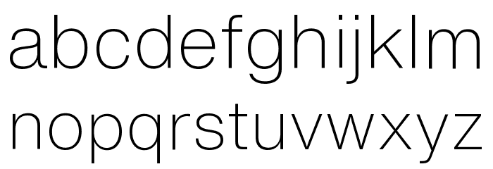 HelveticaNowText-ExtraLight Font LOWERCASE