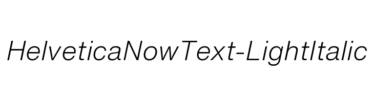 HelveticaNowText-LightItalic Font
