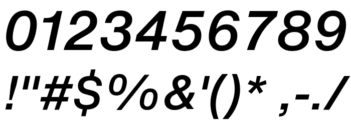 HelveticaNowText-MediumItalic Font OTHER CHARS