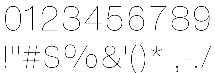 HelveticaNowText-Thin Font OTHER CHARS