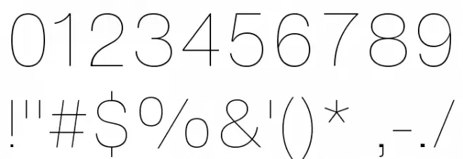 HelveticaNowText-Thin フォント その他の文字