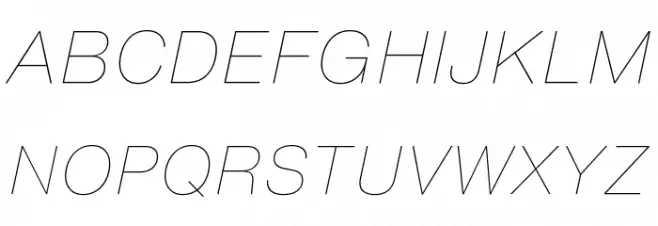 HelveticaNowText-ThinItalic Fonte MAIÚSCULAS