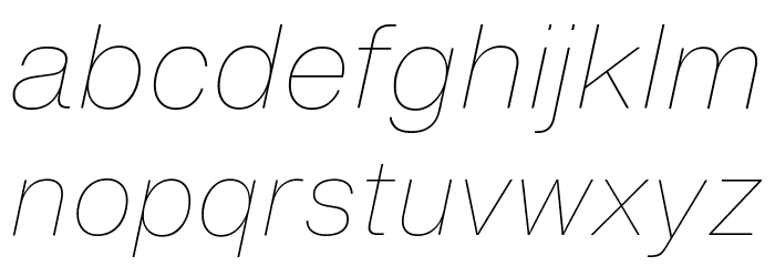 HelveticaNowText-ThinItalic Polices MINUSCULES