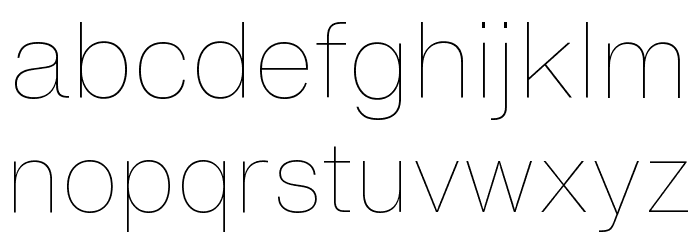 HelveticaNowText-Thin Font LOWERCASE
