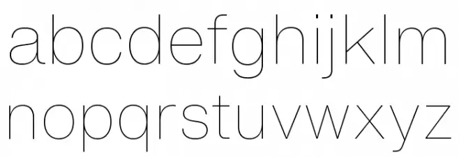 HelveticaNowText-Thin フォント 小文字