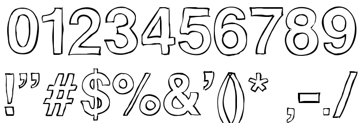 Helvetidoodle Outlines by Ed T Font OTHER CHARS