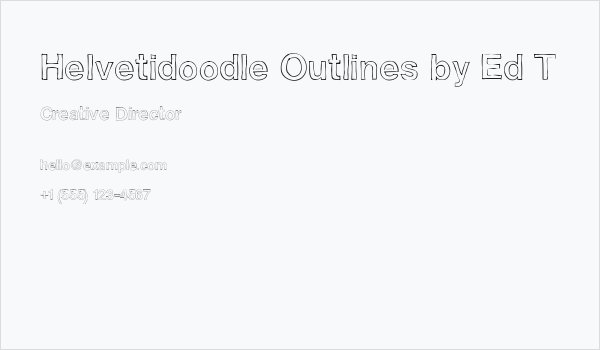 Helvetidoodle Outlines by Ed T Business Card