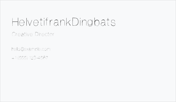 HelvetifrankDingbats Business Card