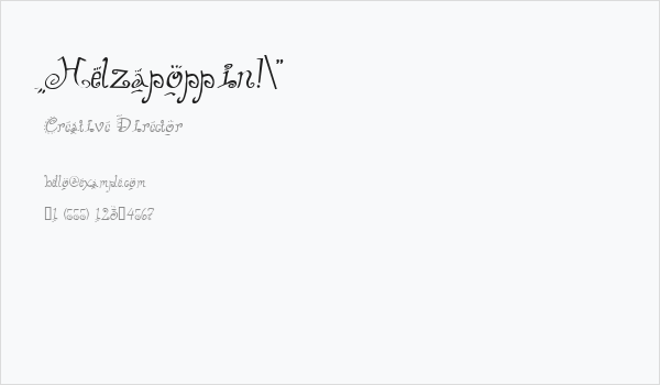 Helzapoppin!" Business Card