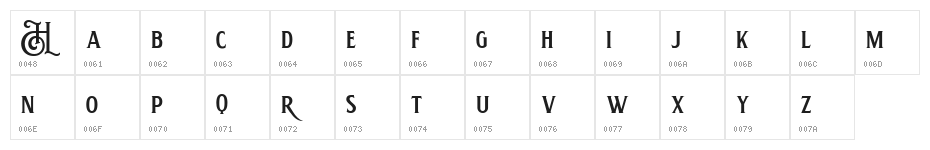 Hemera II DEMO Regular Character Map