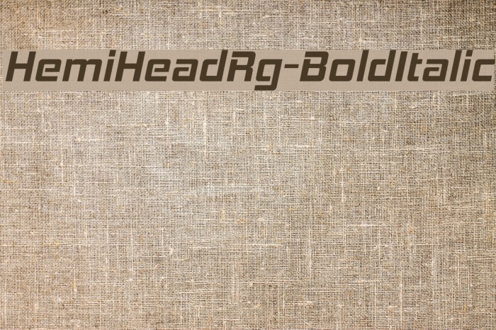 HemiHeadRg-BoldItalic Font examples