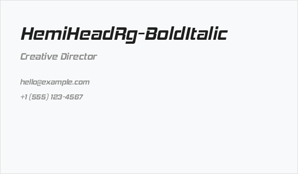 HemiHeadRg-BoldItalic Business Card
