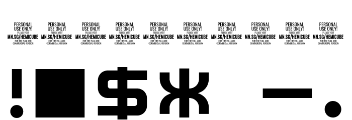 Hemicube Logo PERSONAL USE ONLY Font OTHER CHARS