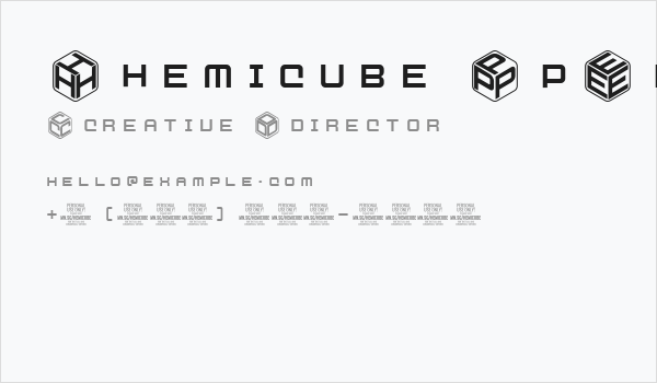 Hemicube PERSONAL USE ONLY Business Card