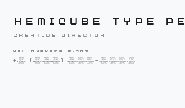 Hemicube Type PERSONAL USE ONLY Business Card