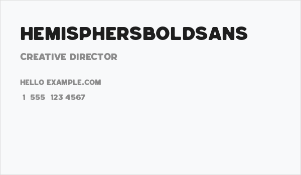 HemisphersBoldSans Business Card