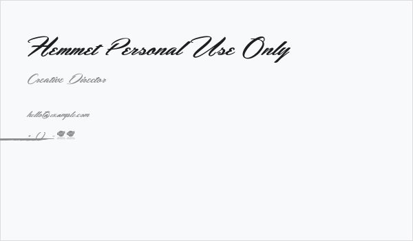 Hemmet Personal Use Only Business Card