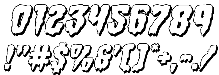 Hemogoblin 3D Italic Font OTHER CHARS
