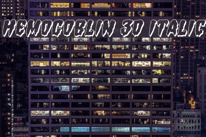 Hemogoblin 3D Italic Font examples