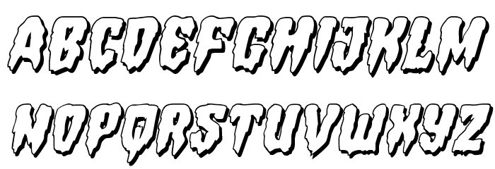 Hemogoblin 3D Italic Font LOWERCASE