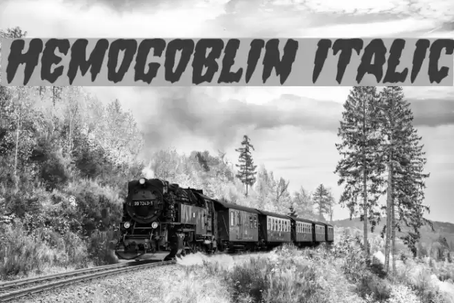 Hemogoblin Italic Font examples