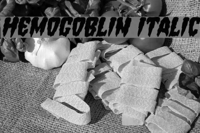 Hemogoblin Italic Font examples