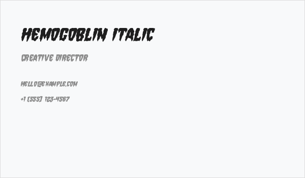 Hemogoblin Italic Business Card