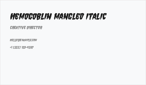 Hemogoblin Mangled Italic Business Card
