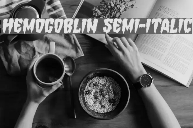Hemogoblin Semi-Italic Font examples