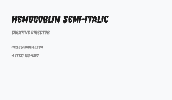 Hemogoblin Semi-Italic Business Card