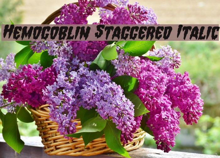 Hemogoblin Staggered Italic Font examples