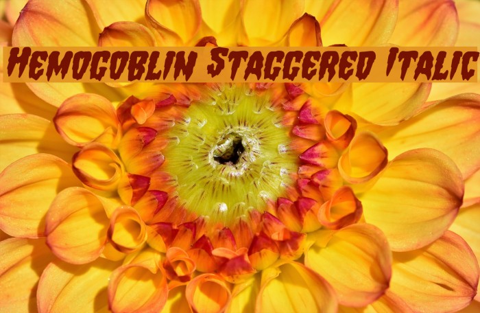 Hemogoblin Staggered Italic Font examples