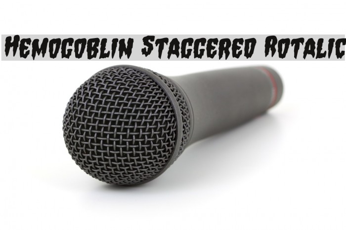 Hemogoblin Staggered Rotalic Font examples