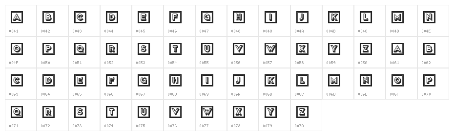 Hen Regular Character Map