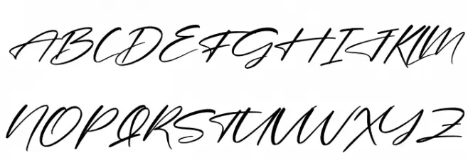 Hendycroft Signature Italic Schriftart Groß