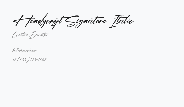 Hendycroft Signature Italic Business Card