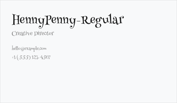 HennyPenny-Regular Business Card