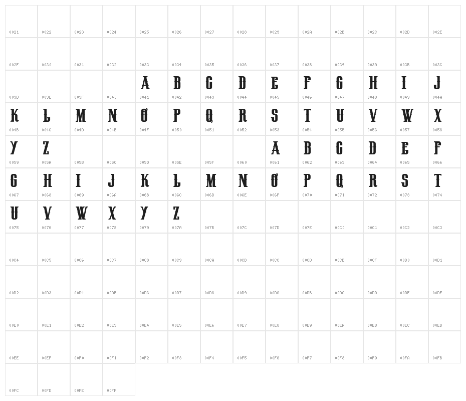 HenryRodeoCircus_demo Character Map