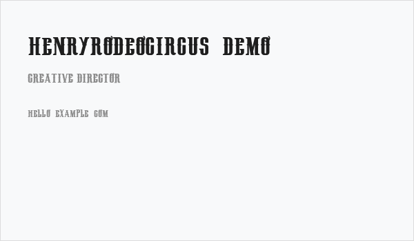 HenryRodeoCircus_demo Business Card
