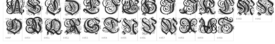 Hentzau_Initials Character Map