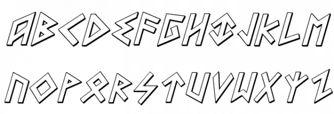 Heorot Shadow Italic फ़ॉन्ट अपरकेस