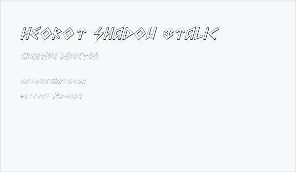 Heorot Shadow Italic Business Card