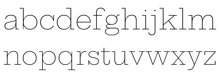 Hepta Slab ExtraLight Font LOWERCASE