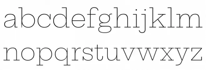 Hepta Slab ExtraLight Polices MINUSCULES